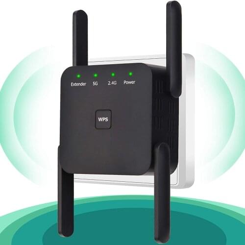1200Mbps 5G Wifi Repeater 5Ghz Extender 1200Mbps Wifi Amplifier 5 Ghz Repeater Router Booster 2.4G 5G Wi-Fi Signal Extender