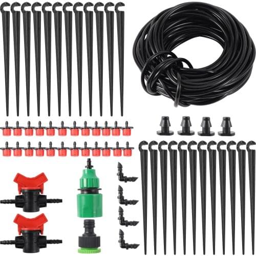 5/10/15/20/25/30/40m DIY Garden Drip Irrigation System Adjustable Dripper Water Kit Automatic Watering 4/7mm Hose Fitting Set