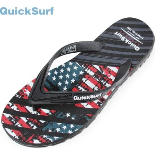 Quicksurf Hot Fashion Men Flip-Flop Thong Sandals Summer Shoes Soft Bathroom American Flag Rubber Slippers Pillow Slides Shoe