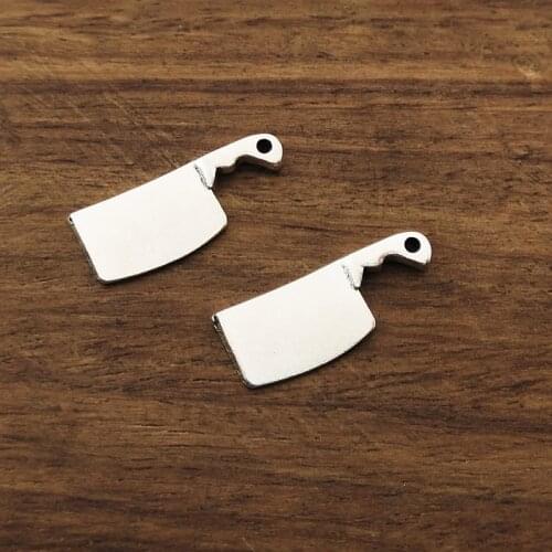 10pcs kitchen knife meat cleaver Charms 23x9mm Tibetan Silver Plated Pendants Antique Jewelry Making DIY Handmade Craft