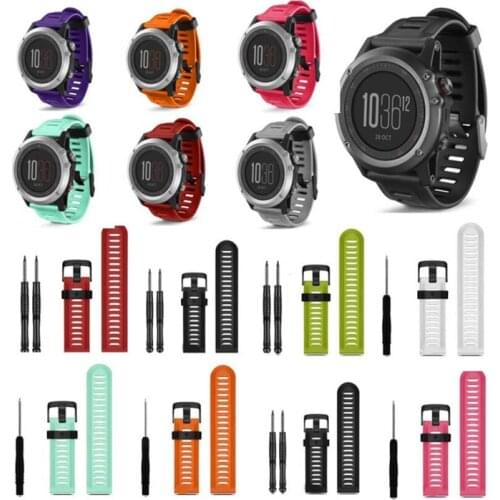 100pcs Replacement Silicone Watchbands Sport Silicone wrist Strap for Garmin Fenix 3 /Fenix 3 HR GPS Watch With Tools DHL Ship