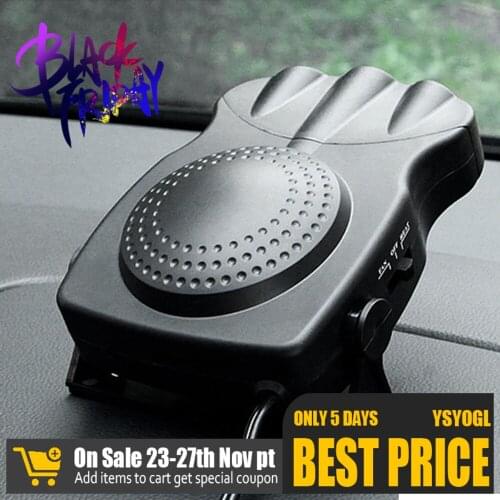 12v 150w 4 in 1 Protable Car Fan Heater Defroster Heating Cooling Fan with 3 Air Outlets Windscreen Window Demister