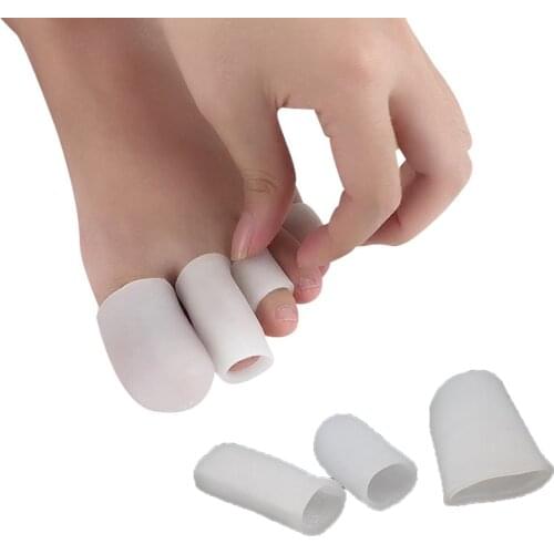 2pcs/pair Silicone Gel Protective Toe Caps Toe Seperator Straightener Protector for Blisters Corns Foot Care