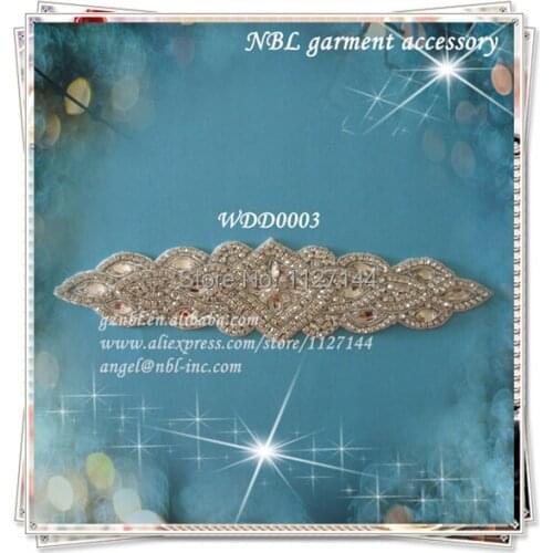 30 PIECES) Crystal bridal beaded crystal rhinestone sash applique for wedding dress WDD0003