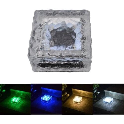 4LED Large Solar Ice Brick Light Glass Underground Light LED Brick Light Outdoor Solar Decorative Light
