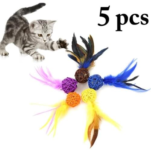 5PCS Cat Toy Ball Interactive Creative Bell Cat Playing Toy Cat Training Toy