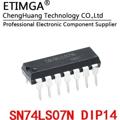 5PCS/LOT Original 74LS07 SN74LS07N Compatible with HD74LS07P DIP14 Six positive phase high voltage driver