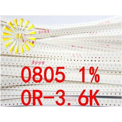 50valuesX50pcs=2500pcs 0805 SMD Resistor Kit Assorted Kit 0R-3.6K ohm 1% Sample Kit Sample bag