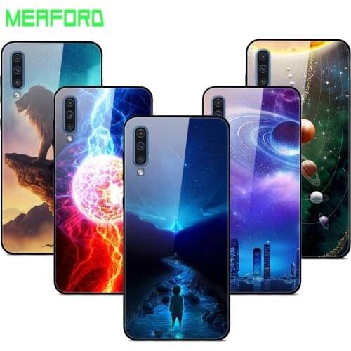 For Samsung Galaxy A50 A40 A30 A20 A10 A40s Tempered Glass Phone Cover For Samsung M10 M20 M30 A70 A80 A90 A2 Core Glass Case