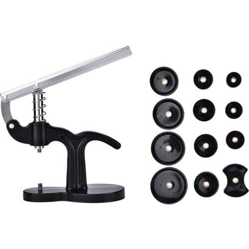 Watch Crystal Back Case Cover Press Tool Presser Closer Battery Changing with 12 Dies Watch Repair Tool Accessory For Watchmaker