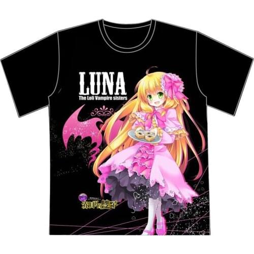 Japanese Anime T shirt Tops The Loli Vampire Sisters LUNA Summer style Women T-Shirt Cute Fashion Men Casual Short Sleeve Tshirt