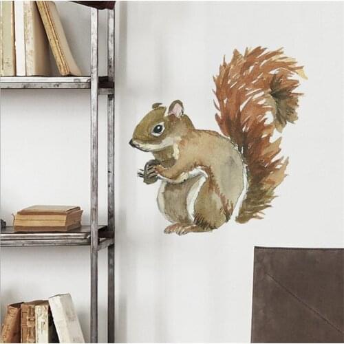 Cute squirrel Wall sticker for kids babyroom home decoration wallpaper living room bedroom mural animals stickers