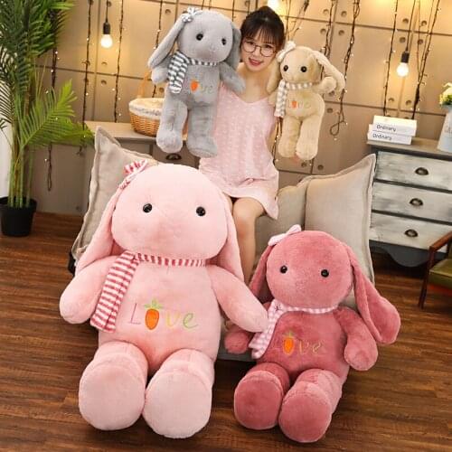 Lovely Long Ears Rabbit Plush Toy Soft Cartoon Animal Bunny Stuffed Doll Baby Appease Toy Sofa Pillow Children Birthday Gift