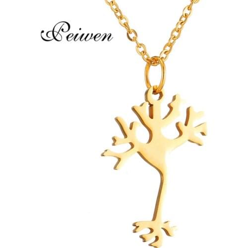 Fashion initial Tree of Life Pendant Necklace for Women Rose Gold Silver Color Chain Stainless Steel Charm Necklace Jewelry Gift