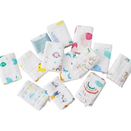 5pcs/Set Muslin 6 layers Cotton Soft Baby Towels Face Towel Handkerchief Bathing Feeding Face Washcloth H3CD
