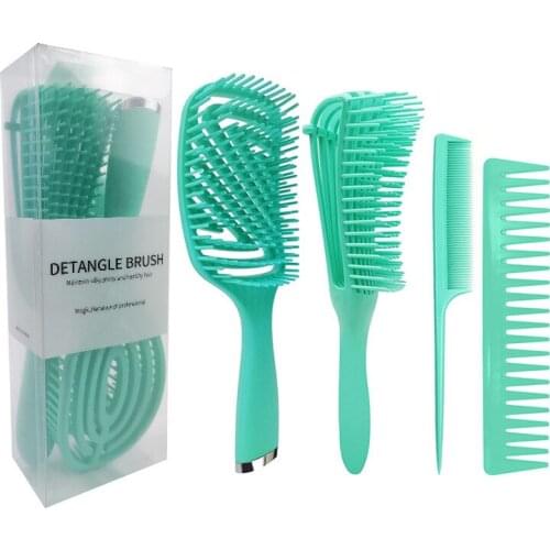 Eight-claw Comb Set, Curly Hair, Fluffy Hollow, Shampooing Head, Large Teeth, Smooth Hair Comb, Pointed Tail Section Style Comb