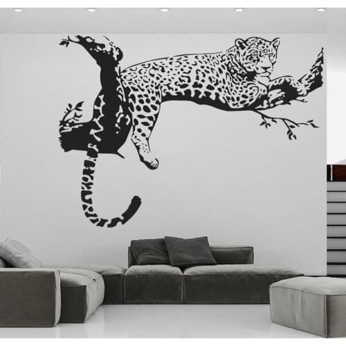Cheetah Wall Sticker Jaguar Leopard Decal African Animal Creative Home Decor Panther Bedroom Living Room Decoration Art Mural