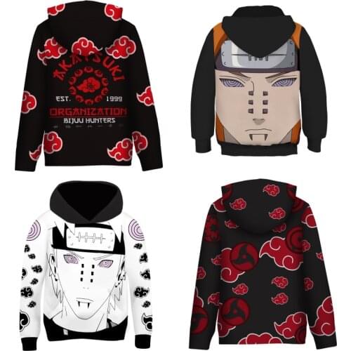 New Anime Hokage Konoha Pain Sharingan Deidara Cosplay Costumes Sweatshirt Pullover Kids Child Hooded Hoodies Jacket Coat Top