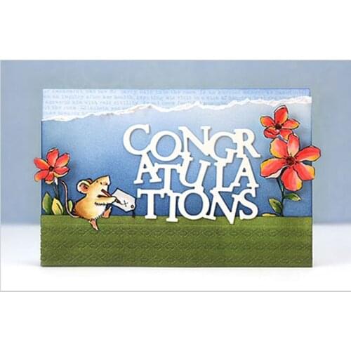 Letter Congratulations Metal Cutting Dies Stencils For DIY Scrapbooking Decorative Embossing Suit Paper Cards Die Cutting Tool