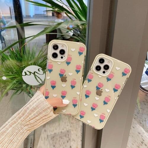 New Rose flower Girl gift Transparent soft silicon Phone Case For apple iPhone 12 Pro Max MiNi 7 8 Plus X XS XR 11 SE 2 Cover