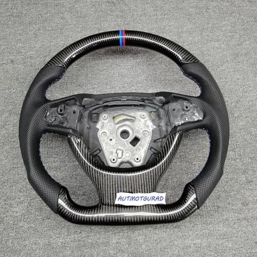 New Carbon Fiber Steering Wheel Perforated Leather For BMW 5 6 7 Series F10 F18 2013 2014 2015 2016 2017 2018 No Shifter Paddle