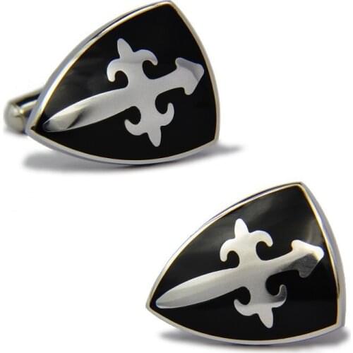 SPARTA Stainless steel + Enamel Cuffliks knight shield mens Cuff Links + Free Shipping !!! metal buttons