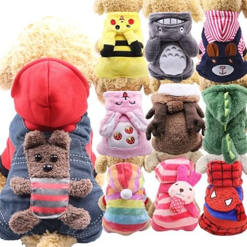 Soft Cotton Four-legs Hoodies Outfit For Small Dogs Chihuahua Pug Sweater Clothing Coat Jacket