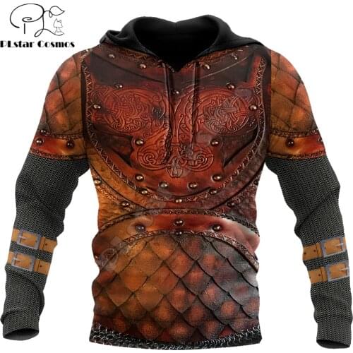 Viking Knights Armor 3D Printed Autumn Men Hoodies Unisex Pullovers Zip Hoodie Casual Streetwear Tracksuit Cosplay Clothes DW651