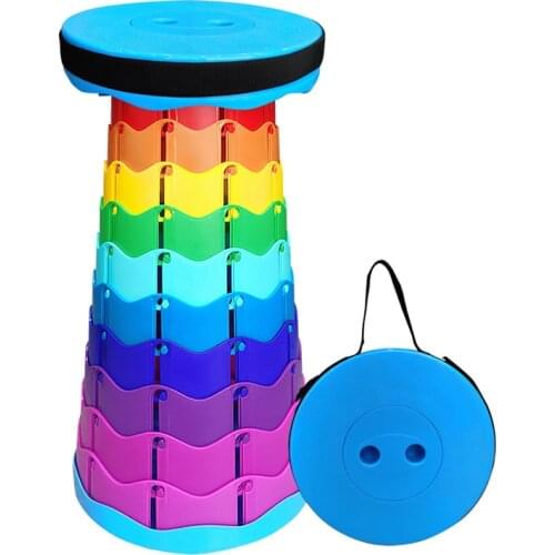 Outdoor portable telescopic stool camping rainbow adjustable folding chair comfortable fishing chair
