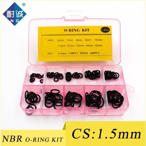 Thickness 1.5mm Rubber Ring NBR O Ring Seal Nitrile Sealing O-rings NBR Washer oring set Assortment Kit O Ring Set
