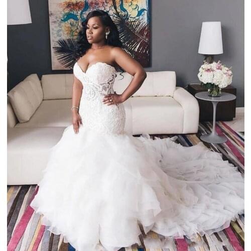 Vintage Ivory 2021 Trumpet Mermaid Wedding Dresses Lace Sweetheart Lace Up Bridal Gowns Vestidos De Mariee Abendkleider