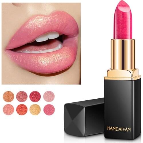 Lips Makeup Waterproof Glitter Lipstick Long Lasting Pigment Nude Pink Red Gold Mermaid Shimmer Lipsticks Lip Make Up Cosmetic