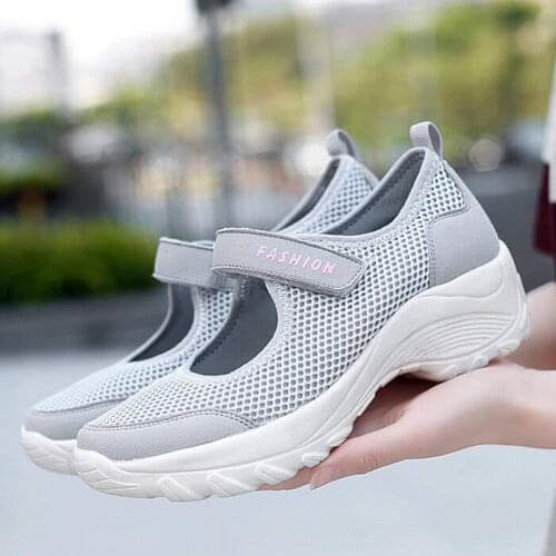 Flat women shoes 2021 mesh breathable solid color casual shoes women sneakers soft summer shoes ladies sandals plus size