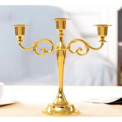 Golden Vertical Candle Holder Metal High Wedding Candle Holder Church Romantic Candlelight Portavelas Vintage Candlestick DD60ZT