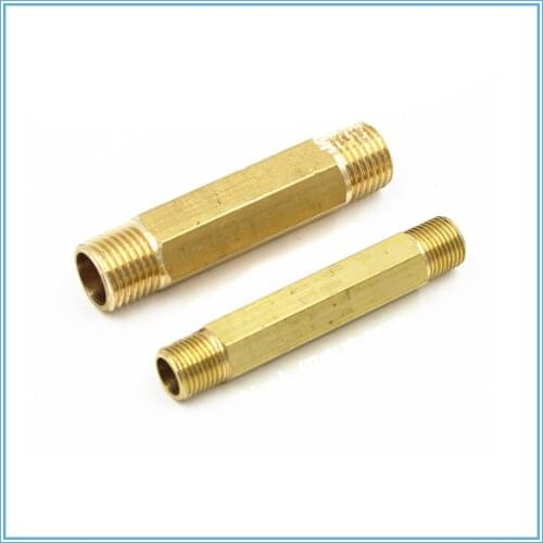 1pcs Brass Pipe Fitting 59mm Long Nipple with G1/8" G1/4" G3/8" G1/2" Male Thread