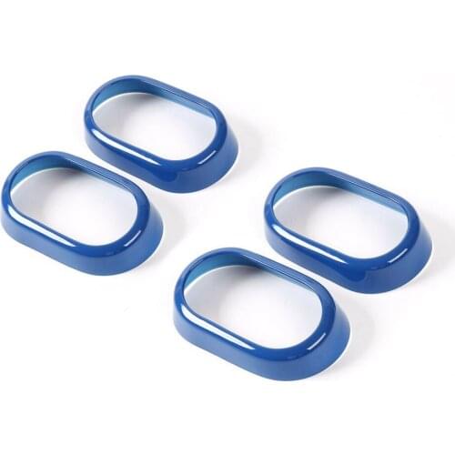 4pcs/Set Blue Inner Door Handle Bowl Trim Cover Frame Fit for 2007-2010 4 Doors Wrangler