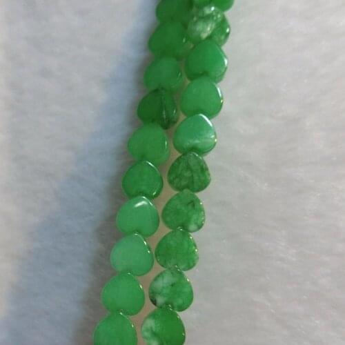 80pcs Hot Sale Love Heart Shape Malaysian Jades Green Agates Natural Quartz Stones Crystal Loose Beads for Jewelry Making Free