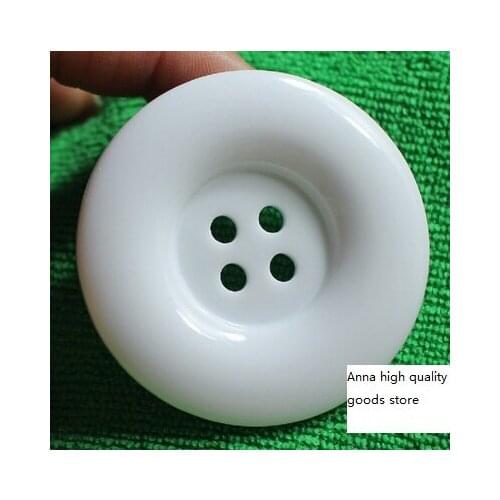 Free shipping 10pcs/lot 50 mm large decorative buttons resin white button garment textile accessories