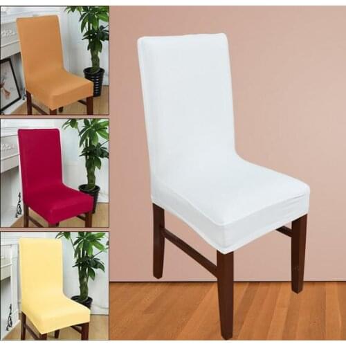 Hot Colors Dining Chair Covers Spandex Strech Elastic Chair Covers For Wedding Party Home Deco Cover on a Chair 40-60cm