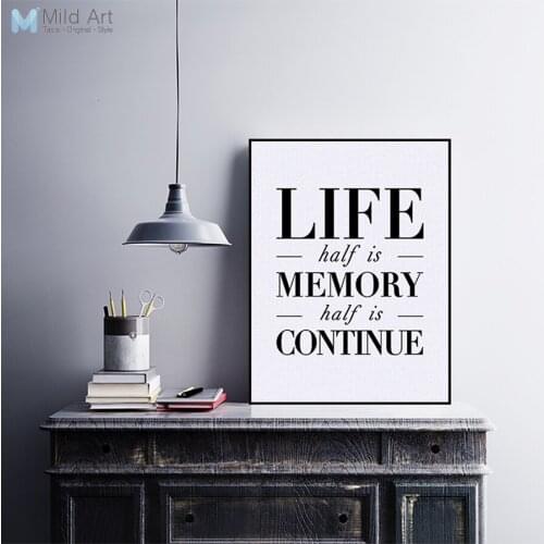 Black White Nordic Typography Life Quotes A4 Art Print Poster Wall Picture Living Room Canvas Painting Home Decoration No Frame