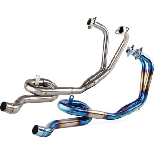 For Yamaha YZF R3 R25 MT-03 MT03 Slip On Motorcycle Exhaust System Headers Front Loop Pipe Connect Mid Tube Fit 51mm Mufflers
