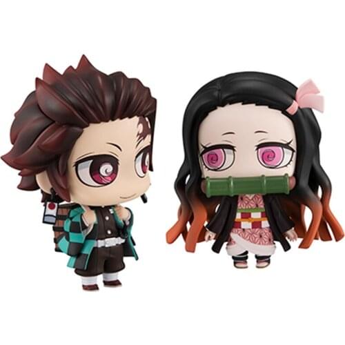 Free Shipping Demon Slayer Kimetsu no Yaiba Agatsuma Zenitsu Kamado Nezuko Tomioka Giyuu Q version PVC Action Figure T30