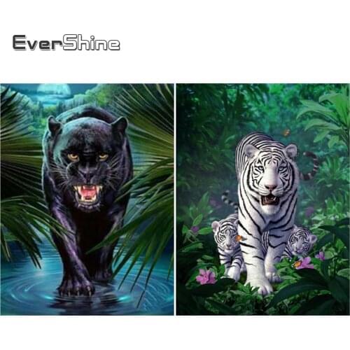 EverShine Diamond Painting Animal Cross Stitch Diamond Embroidery Leopard Full Square Rhinestones Art New Arrival Handmade Hobby