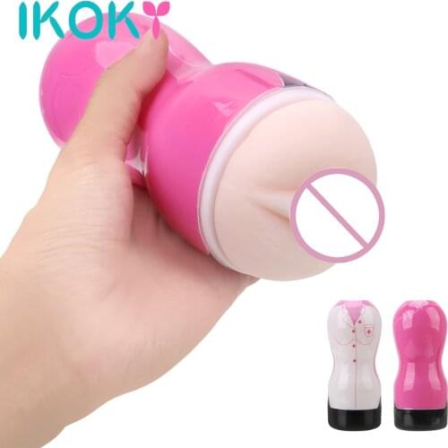 IKOKY Real Pussy Realistic Soft Tight Vagina Masturbator Cup Artificial Vagina Male Masturbation Adult Products Sex Toys for Men