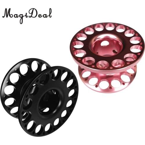 MagiDeal Lot 2 Durable Black + Pink Aluminum Alloy Dive Reel Finger Spool for Underwater Scuba Diving Snorkeling Free Diving