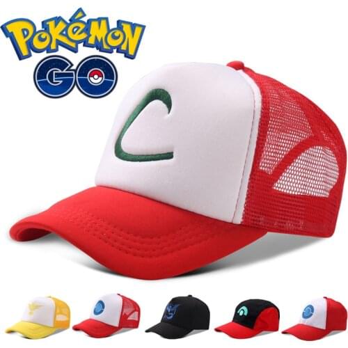 Pokemon Ash Ketchum Pikachu Cartoon Baseball Cap Peak Cap Sun Hat Mesh Hat Cool and Breathable Popular Hats Unisex