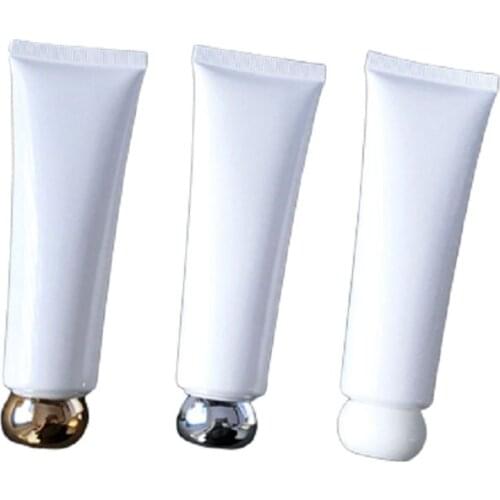 Cosmetic Tube Acrylic Cap Empty Cosmetic Containers 50ml/g White Squeeze Soft Tube Emulsion Packaging Container High Grade 50pcs