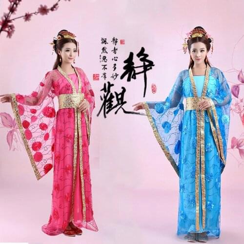 Chinese Princess Costume Outfit Women Hanfu Trailing Clothing Lady Tang Imperial Concubine Embroidered Clothing For Stage Show 8