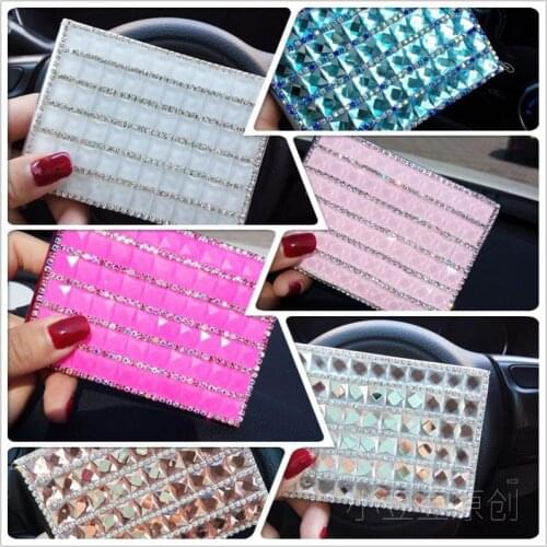 Fashion Hot Sale Crystal Diamond Rhinestone Women Driver License Card Holder Leather Diamante Key Case Girls Women For Car