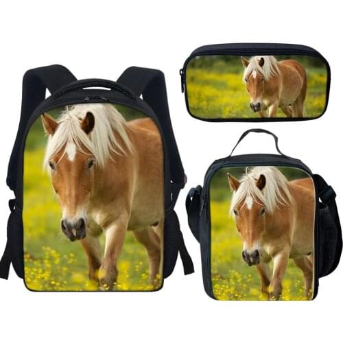 12” Cute Horse 3D Print Small Backpack Boys Kindergarten Bag Diaper Kids Book Bags Toddler Mini Backpack Children School Bags